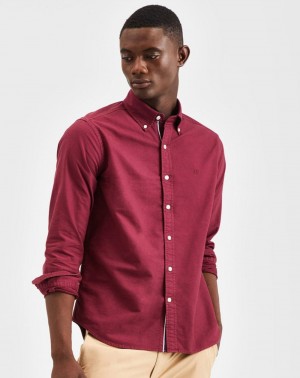 Chemises Ben Sherman Beatnik Oxford Garment Dye Bordeaux | 58126-TPML