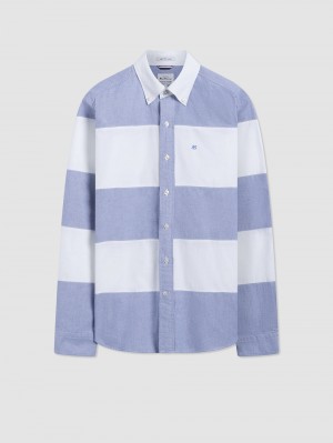 Chemises Ben Sherman Brighton Oxford Organic Garment Dye Rugby Bleu Marine | 03541-NXJZ