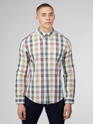 Chemises Ben Sherman Signature Heritage Check Blanche | 80356-VMWR