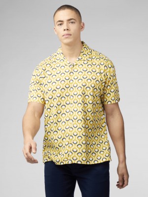 Chemises Ben Sherman Signature Retro Geo Jaune | 37148-YDXT