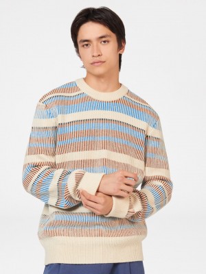 Knitwear Ben Sherman B by Ben Sherman Stripe Blanche | 32958-GVUA