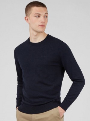 Knitwear Ben Sherman Signature Crewneck Bleu Marine | 57084-EBAP