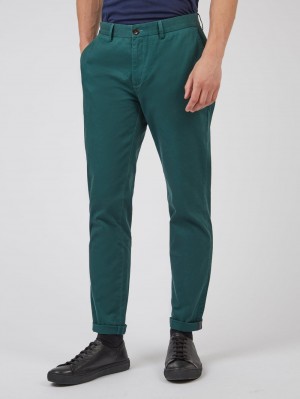 Pantalon Ben Sherman Signature Slim Stretch Chino Vert | 38429-AQSF