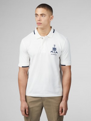 Polos Ben Sherman B by Ben Sherman Sports Club Embroidered Blanche | 96035-VGEY