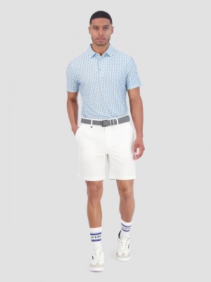 Polos Ben Sherman Bauhaus Geo Tech Jersey Sports Fit Bleu | 51927-BIAU