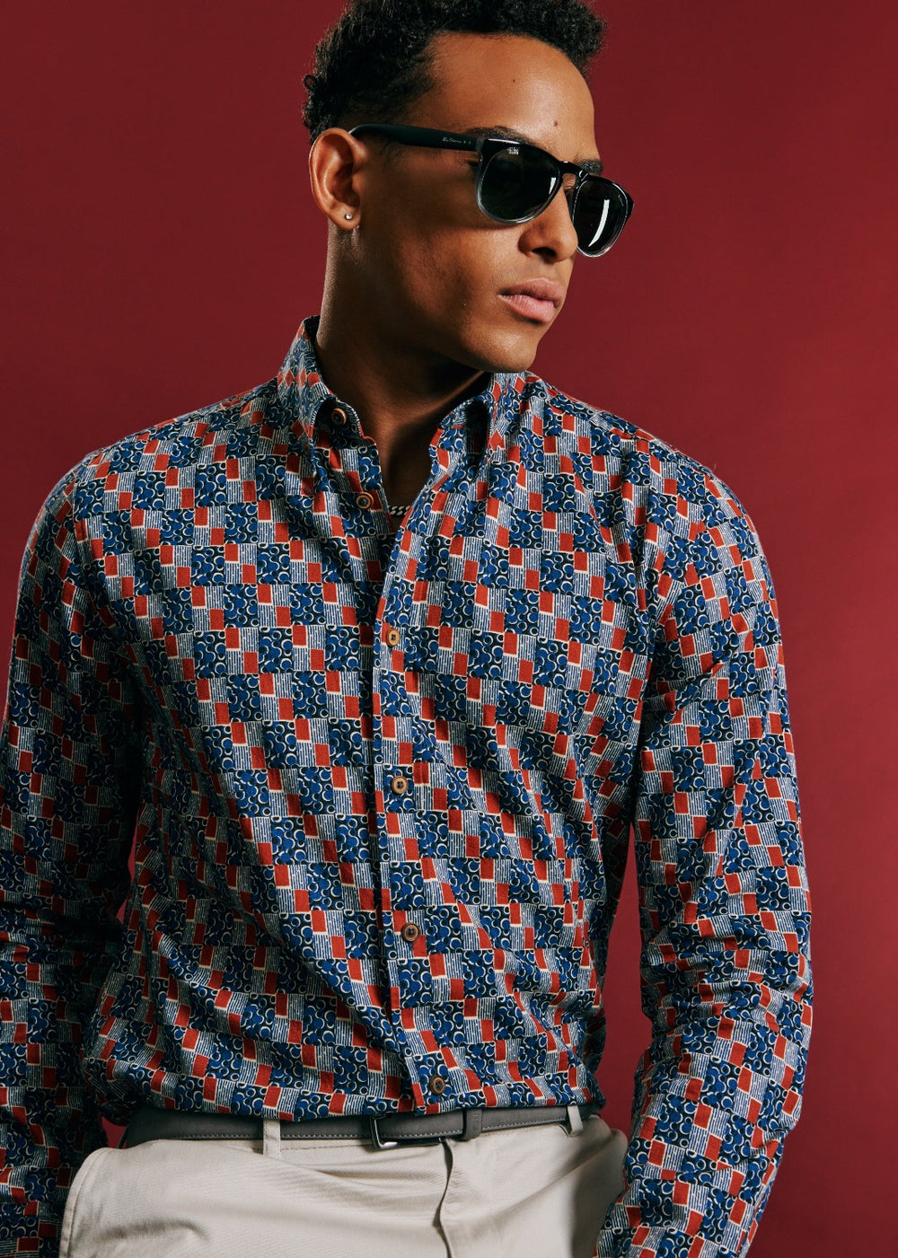 Chemises Ben Sherman 1950s Checkerboard Indigo | 39684-VXMN