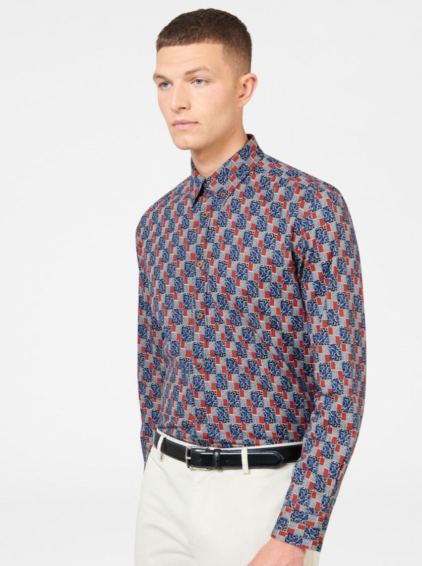 Chemises Ben Sherman 1950s Checkerboard Indigo | 39684-VXMN