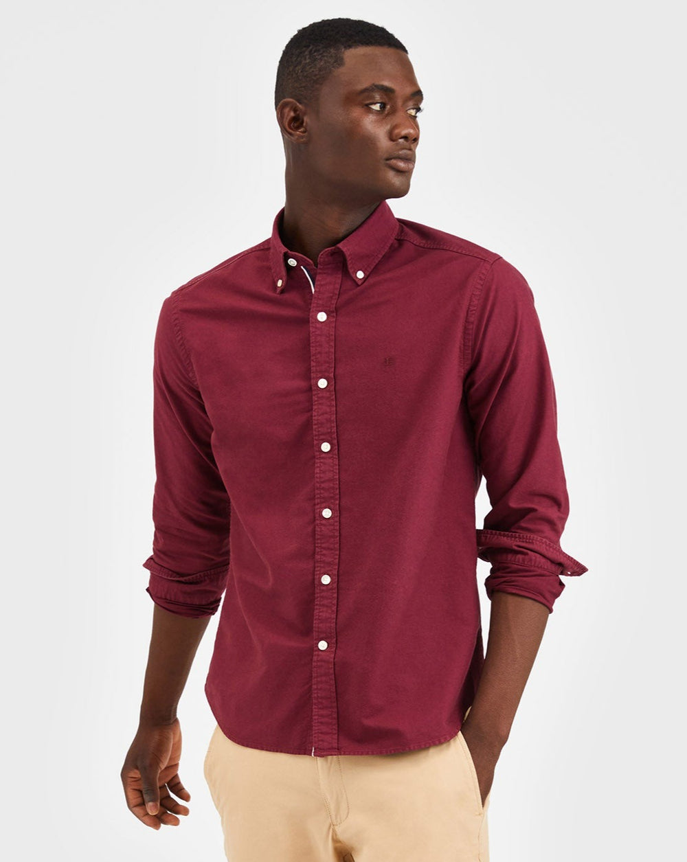 Chemises Ben Sherman Beatnik Oxford Garment Dye Bordeaux | 58126-TPML