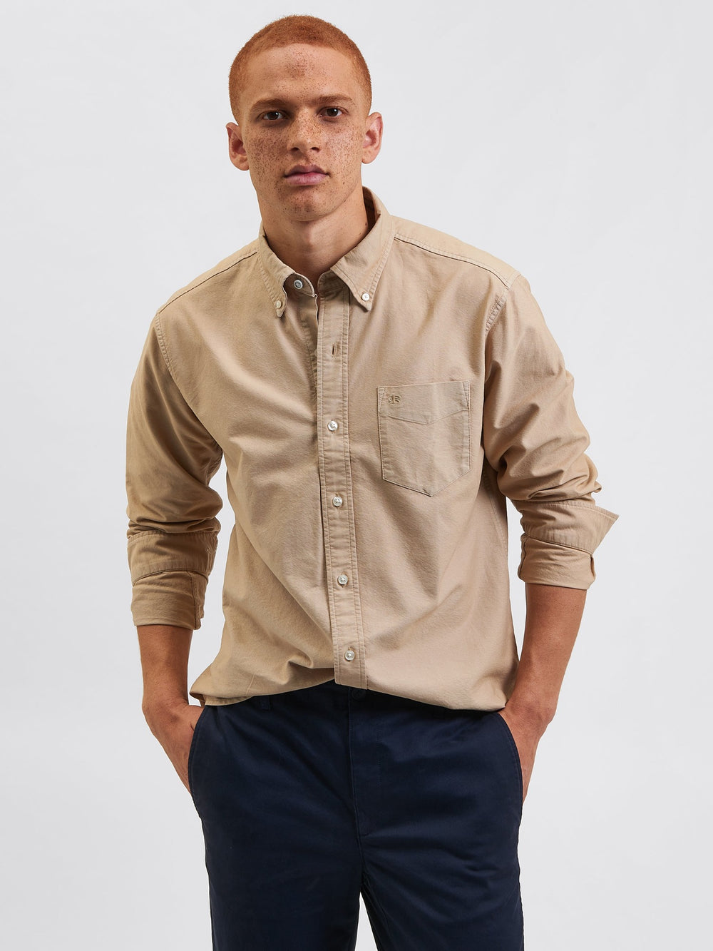 Chemises Ben Sherman Beatnik Oxford Garment Dye Grise | 89325-RWCJ