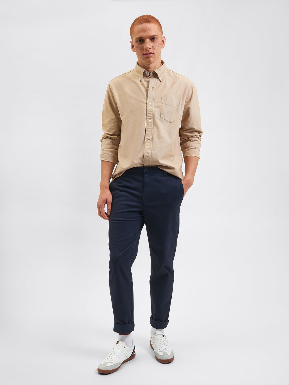 Chemises Ben Sherman Beatnik Oxford Garment Dye Grise | 89325-RWCJ