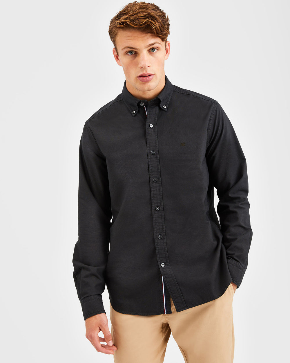 Chemises Ben Sherman Beatnik Oxford Garment Dye Noir | 82346-PQVA