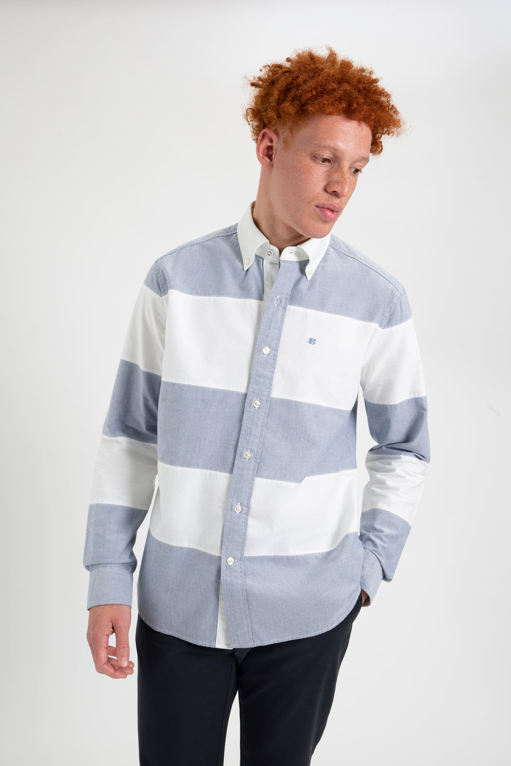 Chemises Ben Sherman Brighton Oxford Organic Garment Dye Rugby Bleu Marine | 03541-NXJZ