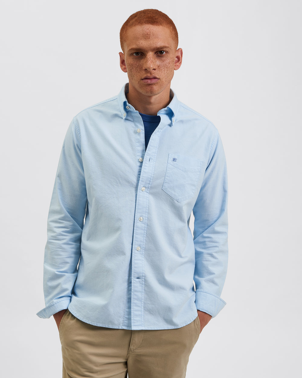 Chemises Ben Sherman Brighton Oxford Organic Bleu | 63172-PUED