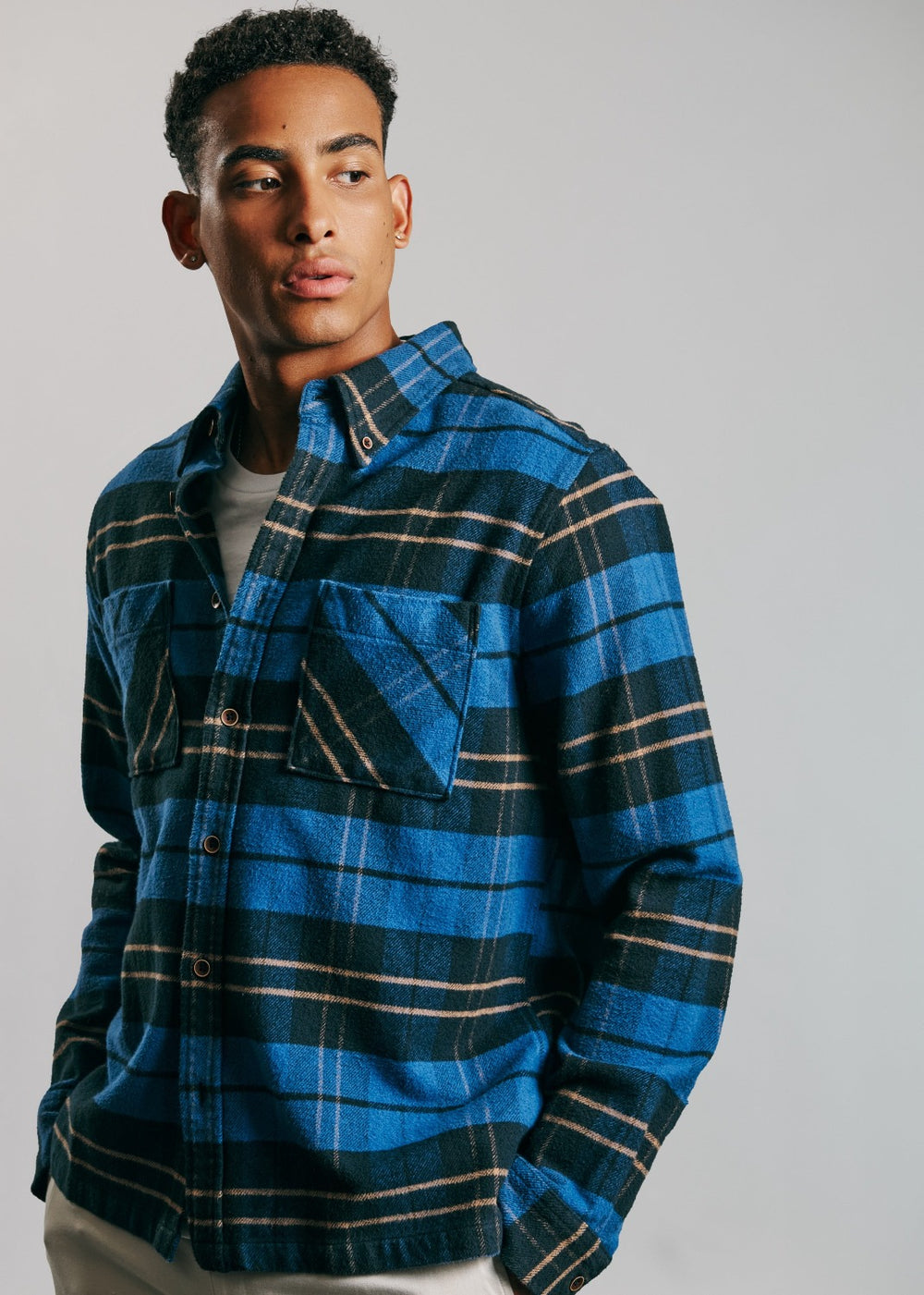 Chemises Ben Sherman Brushed Ivy Check Bleu | 72638-EOYX