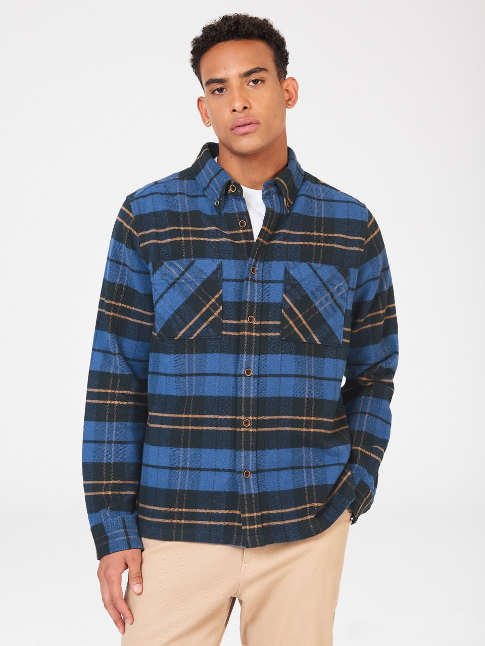 Chemises Ben Sherman Brushed Ivy Check Bleu | 72638-EOYX