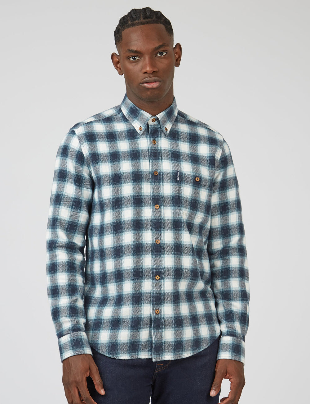 Chemises Ben Sherman Brushed Ombre Check Flannel Vert | 91832-JNBR