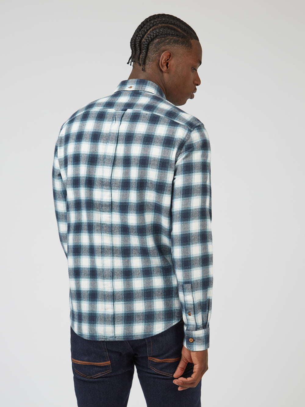 Chemises Ben Sherman Brushed Ombre Check Flannel Vert | 91832-JNBR