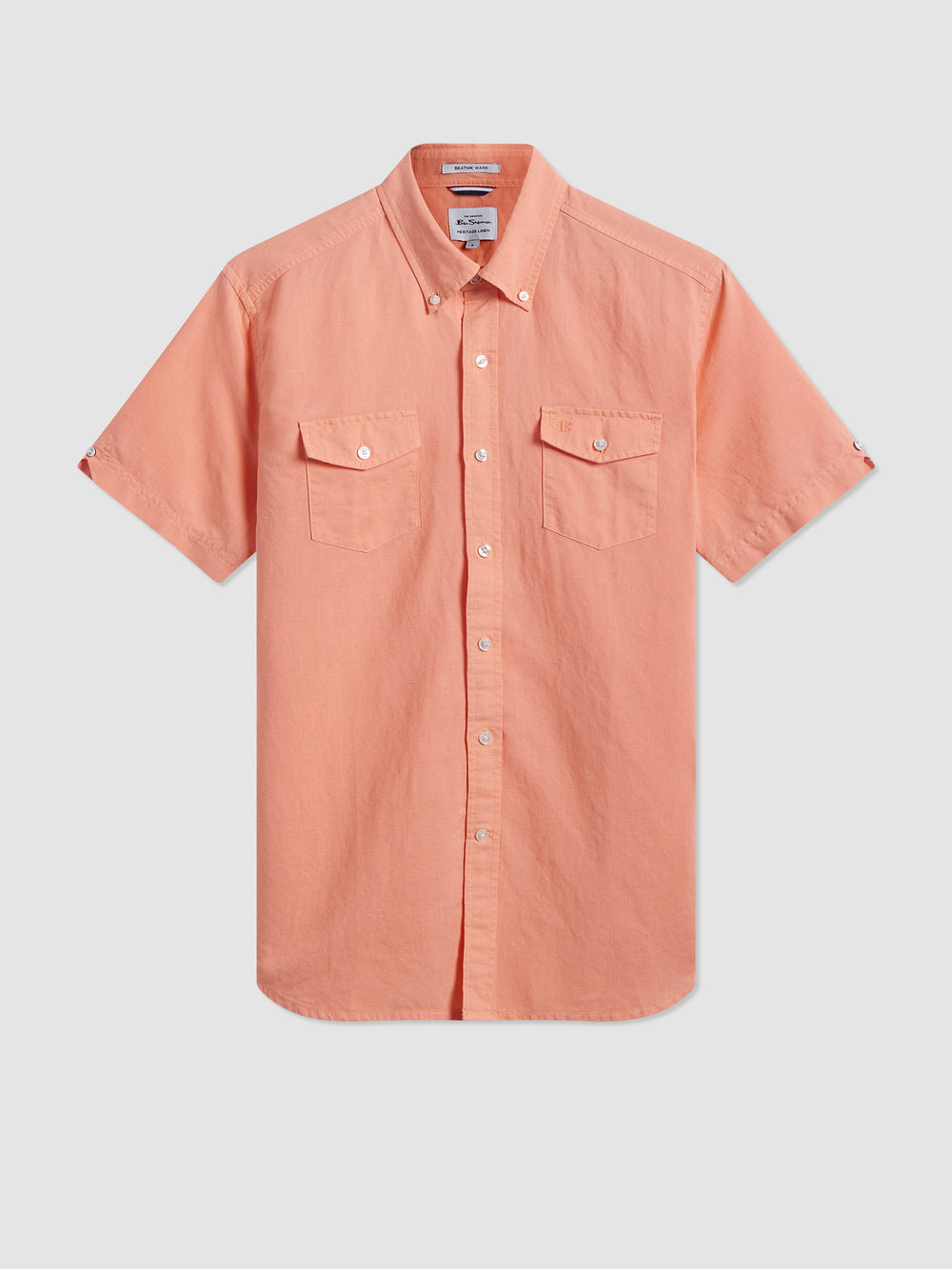 Chemises Ben Sherman Garment Dye Linen Orange | 94013-KMEB