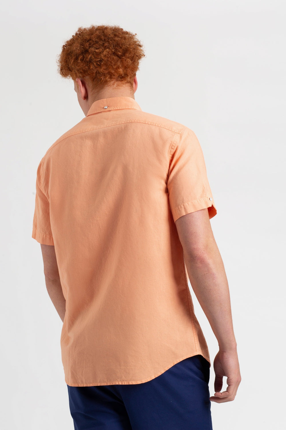 Chemises Ben Sherman Garment Dye Linen Orange | 94013-KMEB