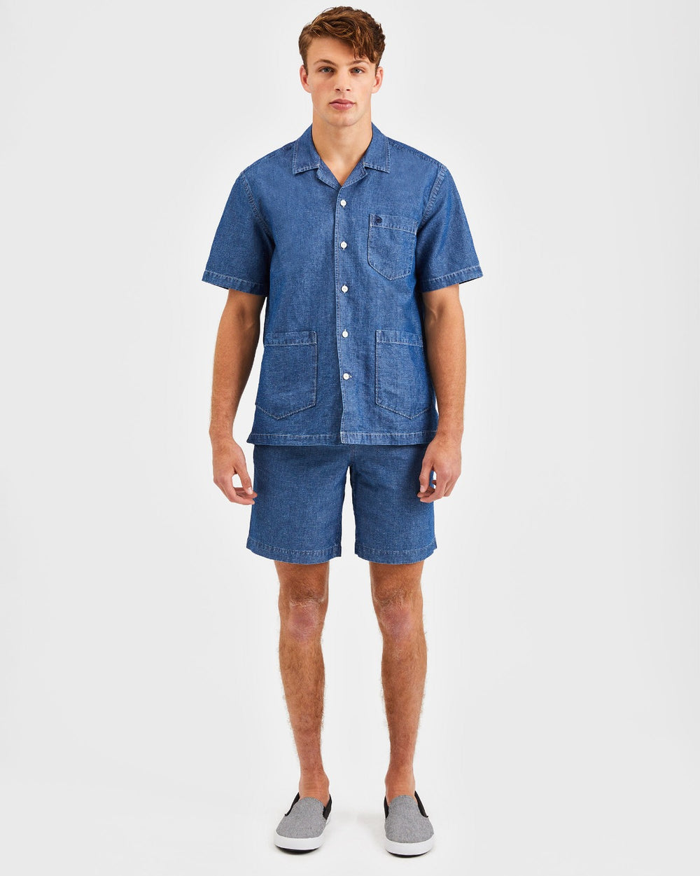 Chemises Ben Sherman Hastings Garment Dye Chambray Indigo | 14275-EDNW