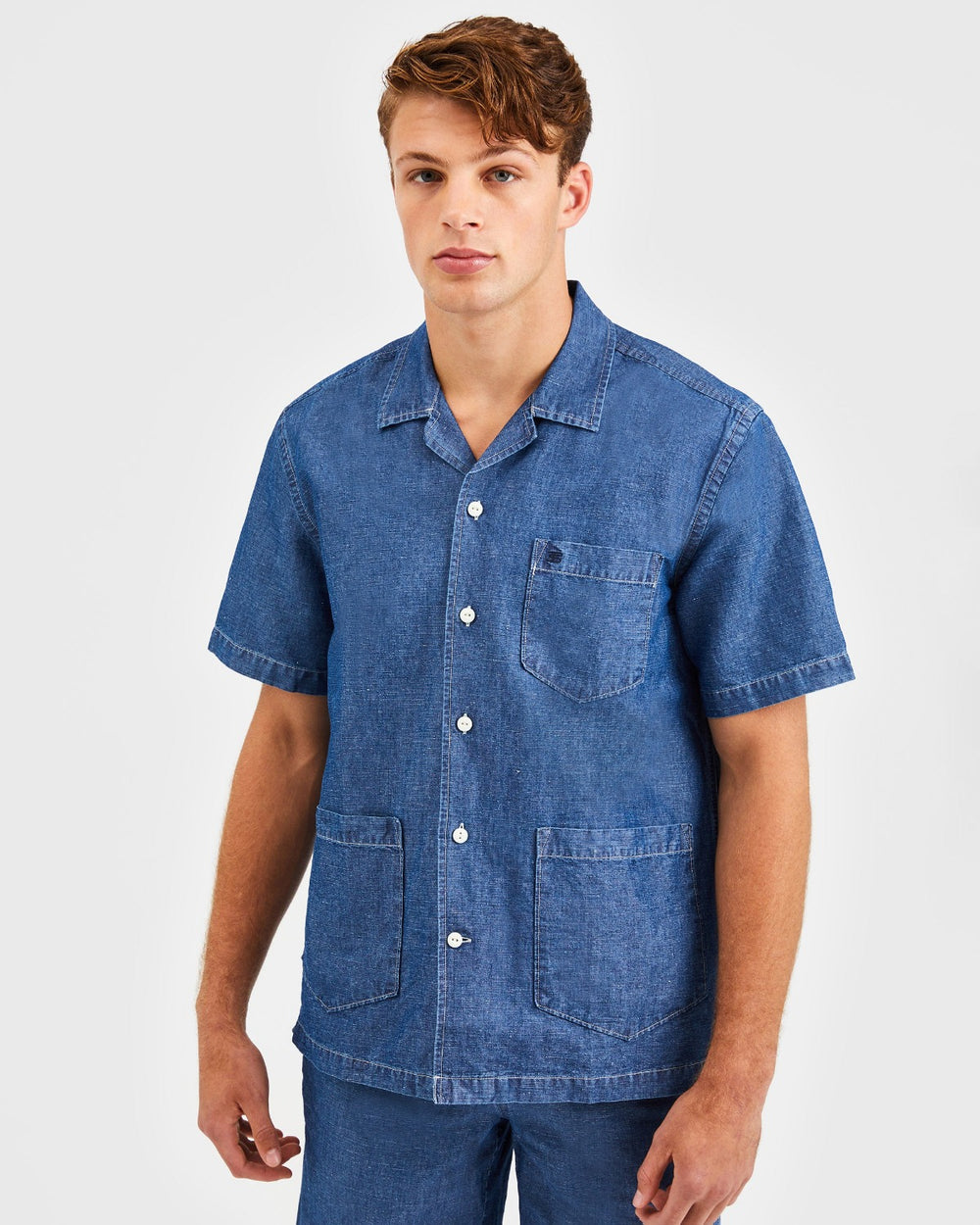 Chemises Ben Sherman Hastings Garment Dye Chambray Indigo | 14275-EDNW