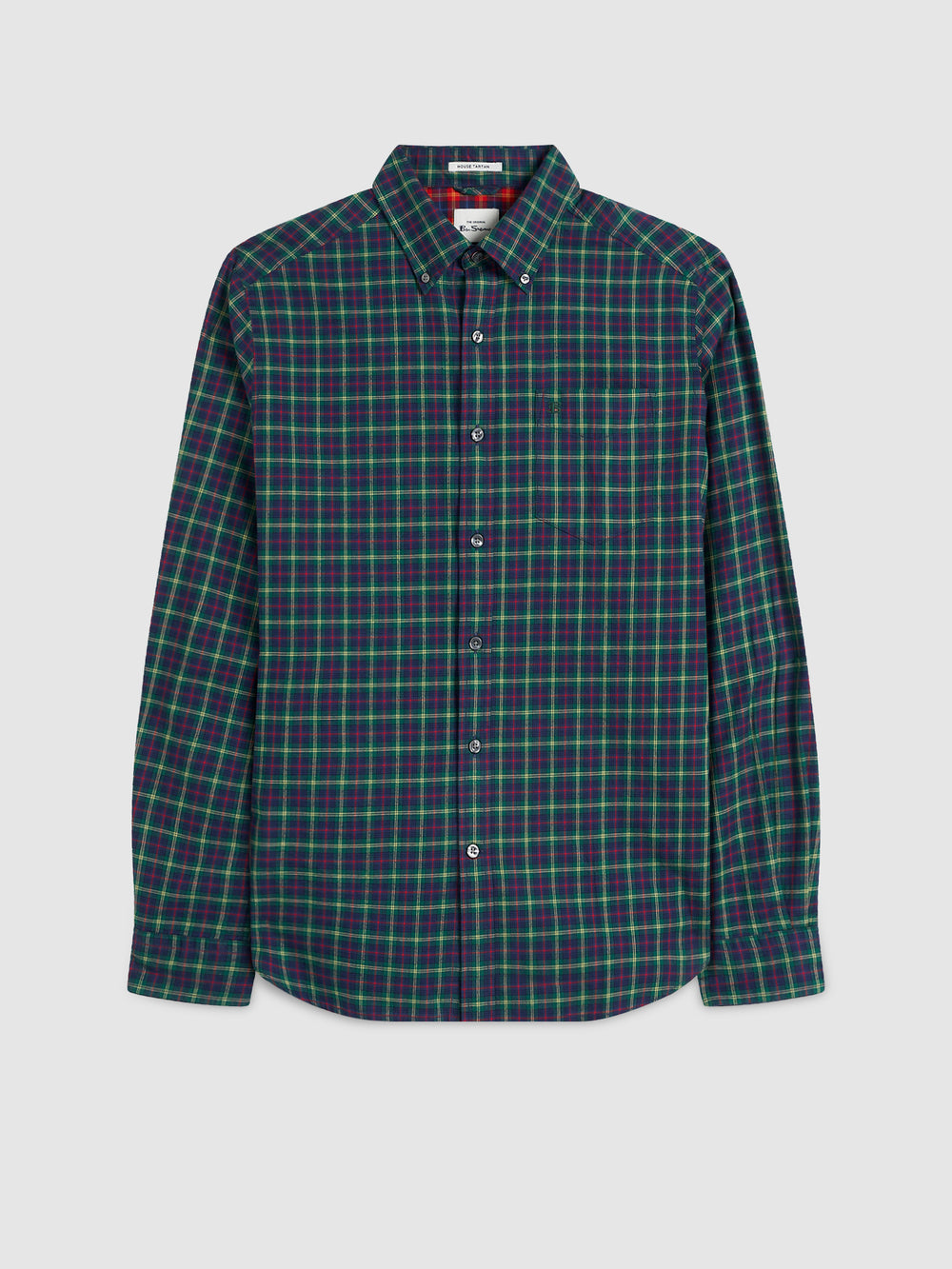 Chemises Ben Sherman House Tartan Twill Vert | 09361-KADZ