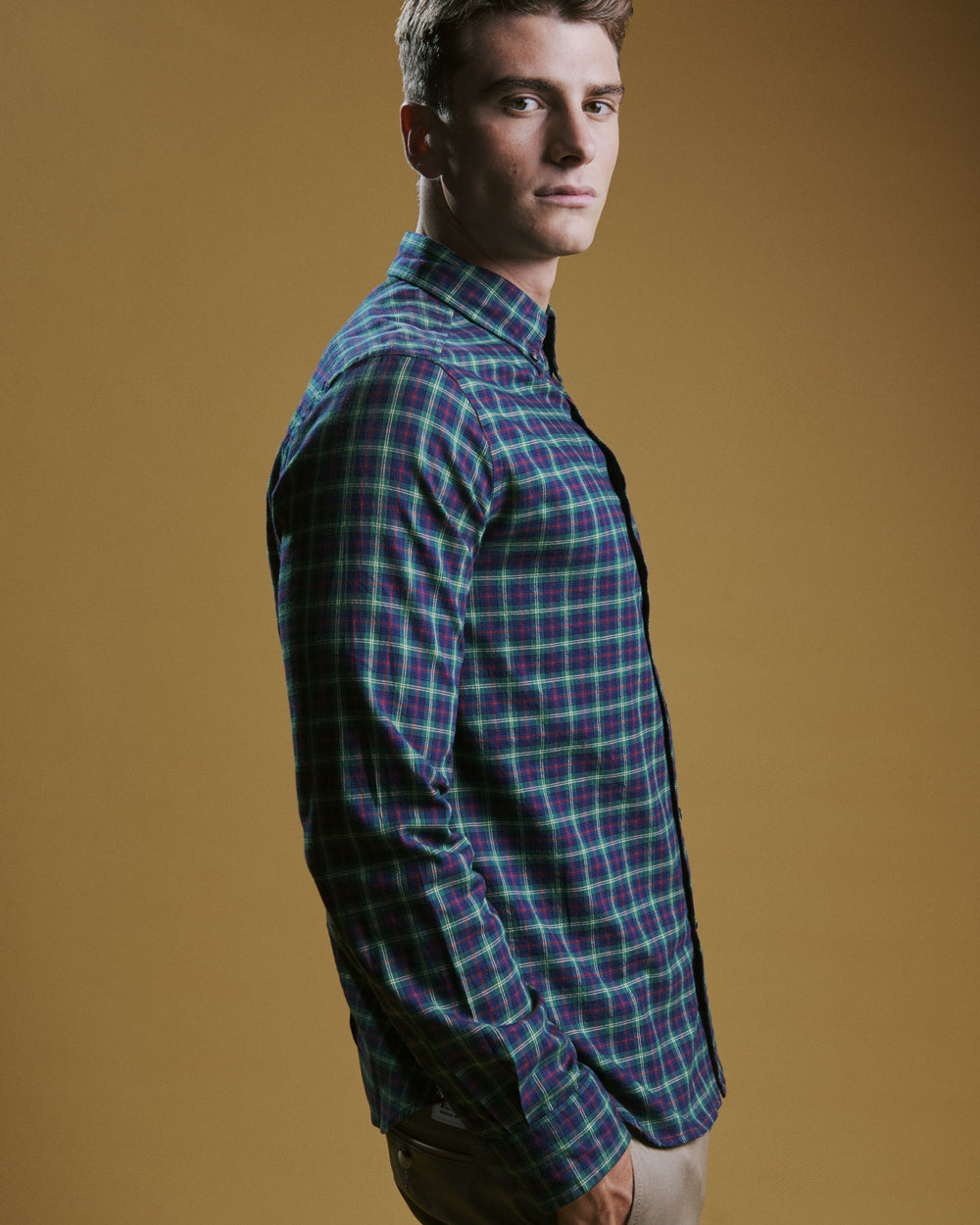 Chemises Ben Sherman House Tartan Twill Vert | 09361-KADZ