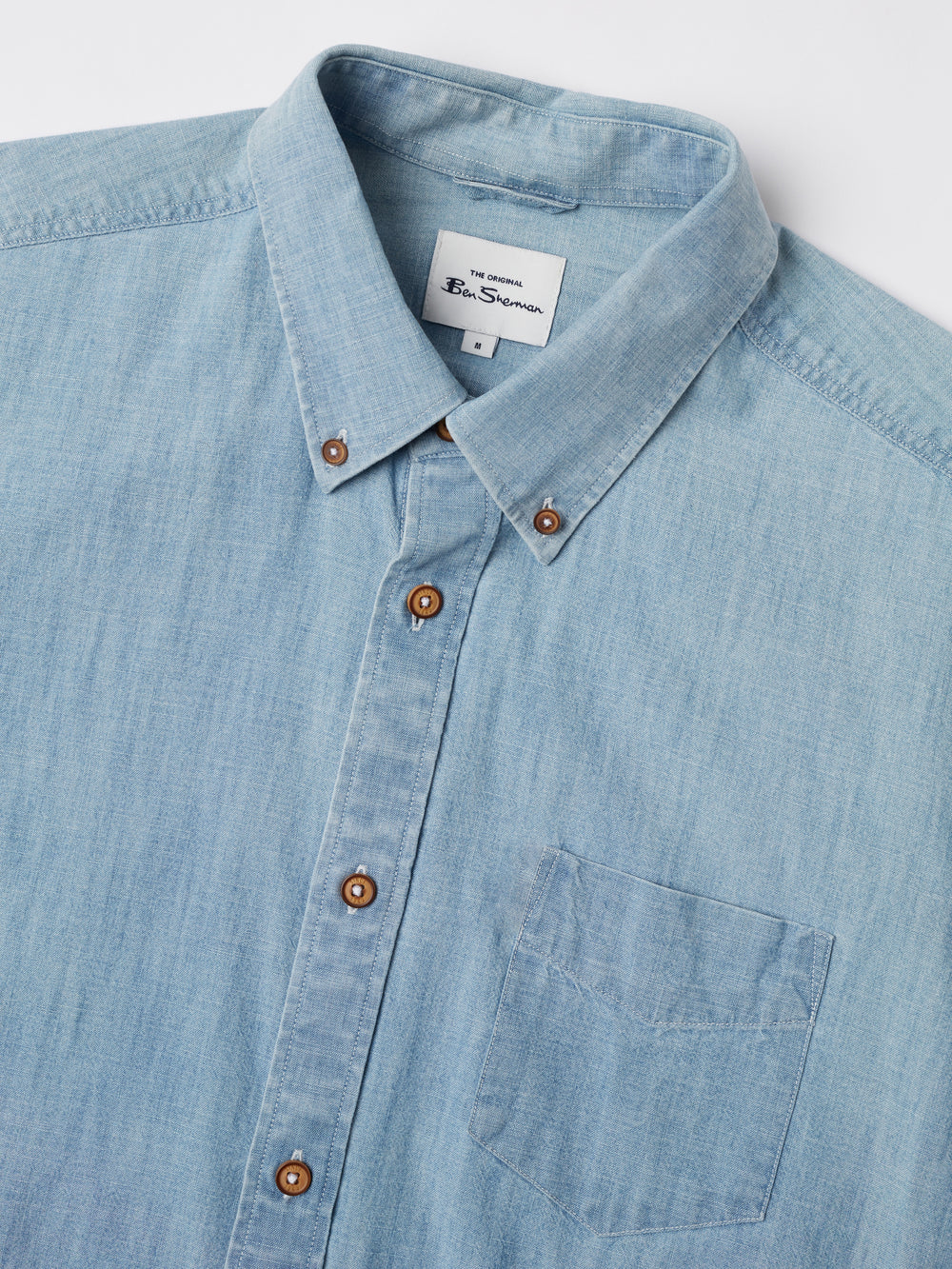 Chemises Ben Sherman Long-Sleeve Chambray Bleu Bleu Marine | 80614-EOLW