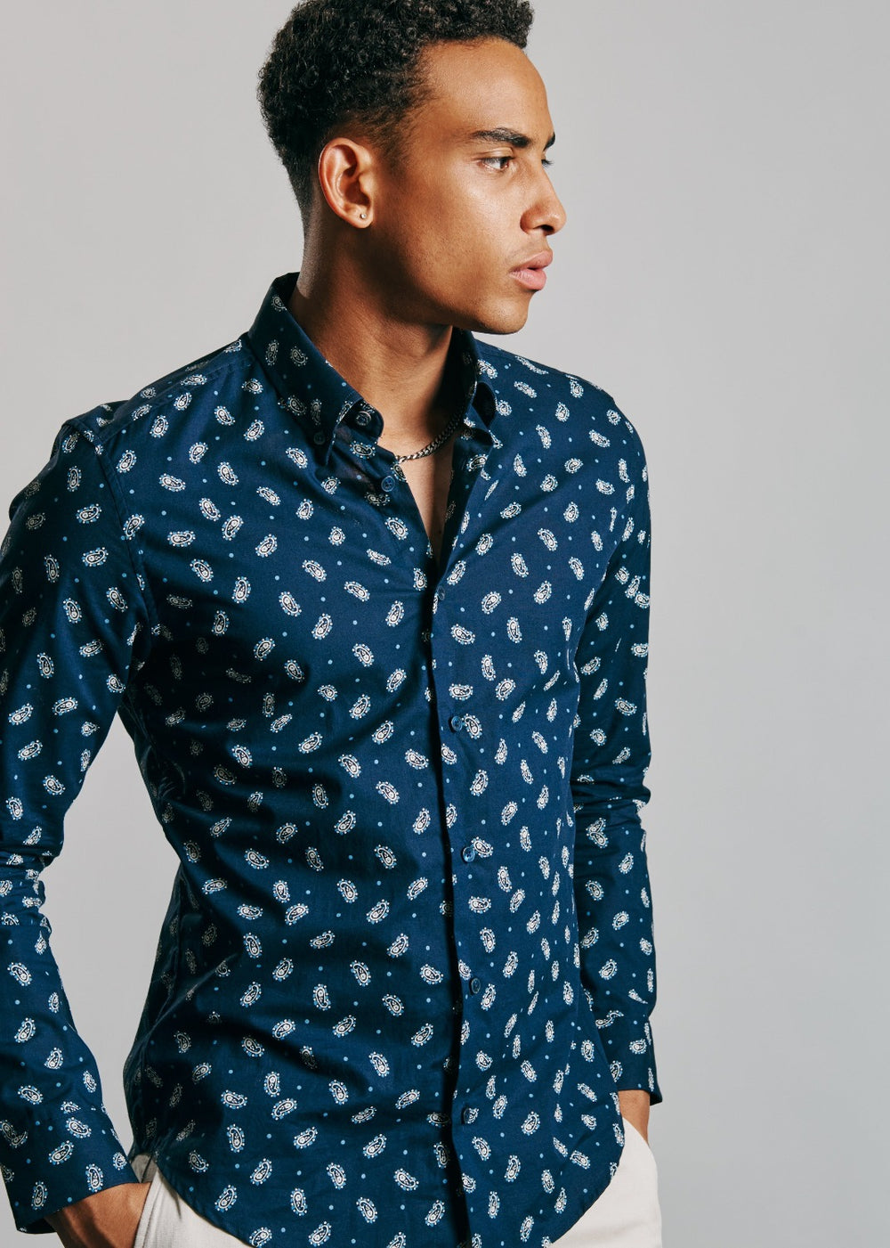 Chemises Ben Sherman Micro Paisley Bleu Marine | 32507-IPRQ