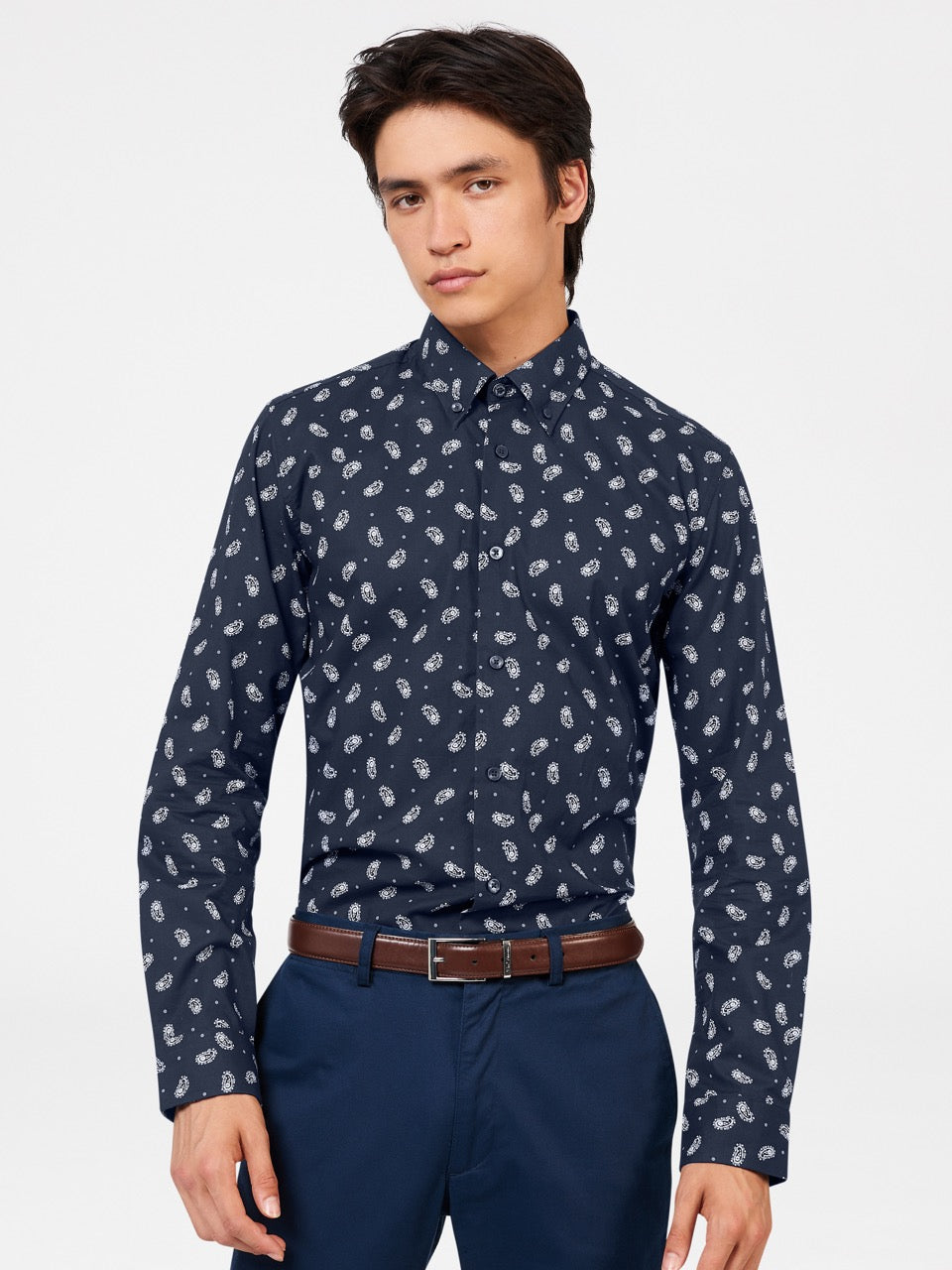 Chemises Ben Sherman Micro Paisley Bleu Marine | 32507-IPRQ