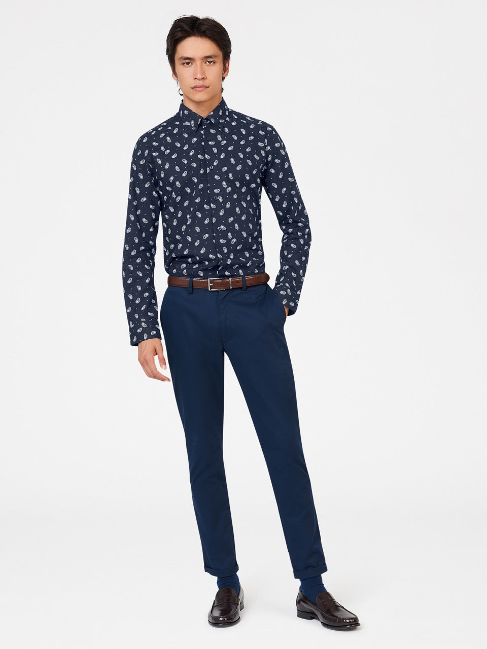 Chemises Ben Sherman Micro Paisley Bleu Marine | 32507-IPRQ