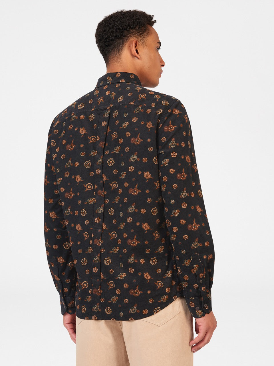 Chemises Ben Sherman Retro Floral Print Corduroy Noir | 38074-BVCL