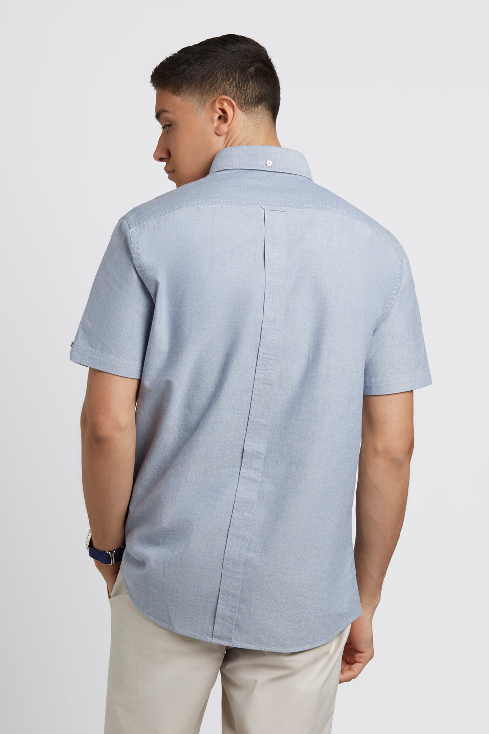 Chemises Ben Sherman Short Sleeve Brighton Oxford Organic Bleu Marine | 29048-VDNB