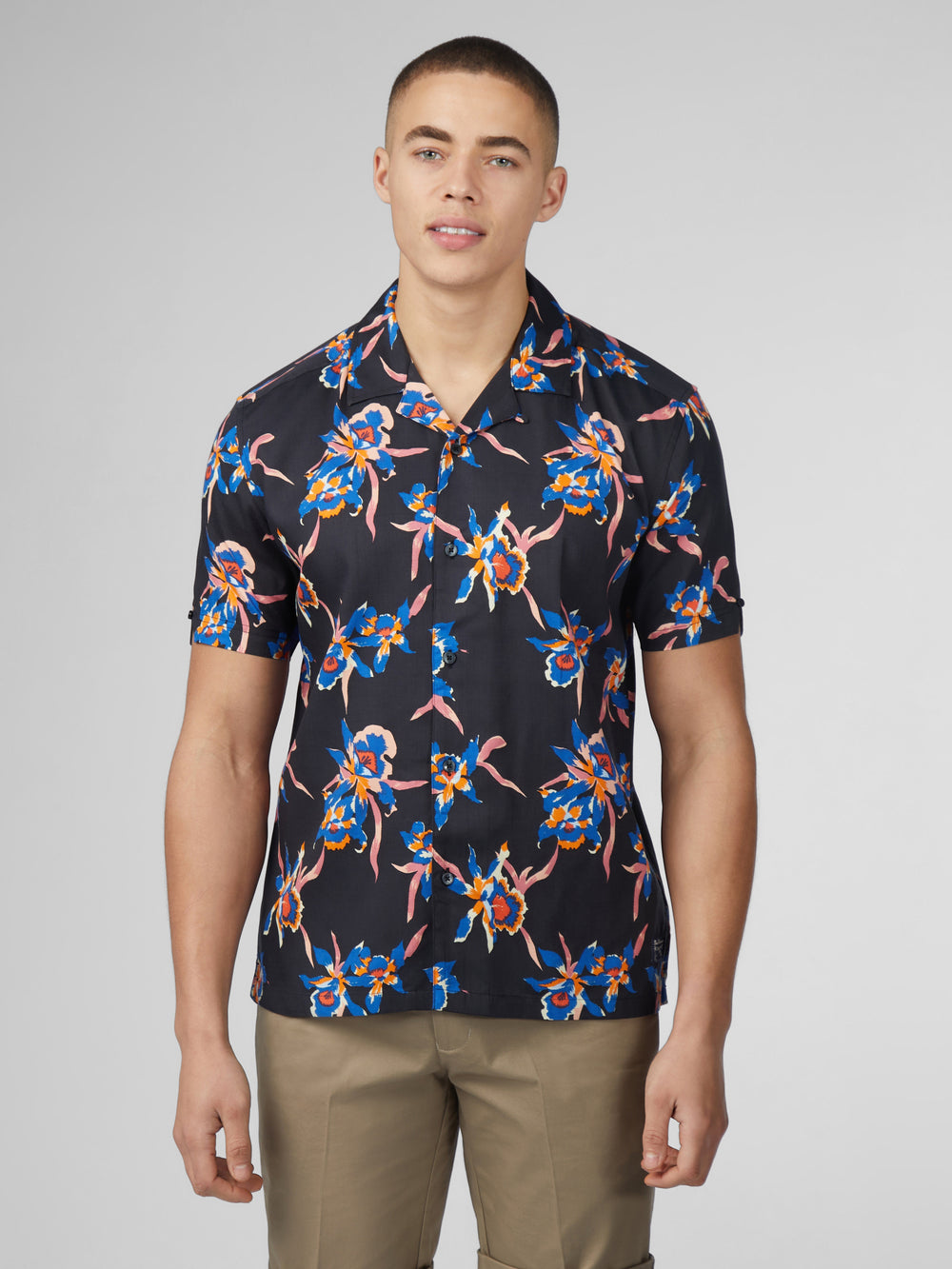 Chemises Ben Sherman Signature Botanical Print Noir | 23914-TDVC