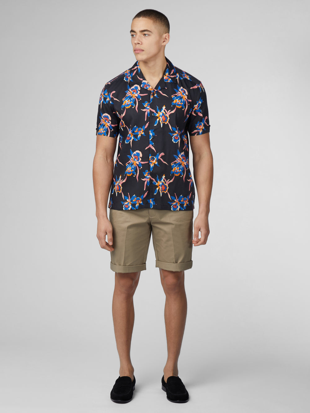 Chemises Ben Sherman Signature Botanical Print Noir | 23914-TDVC