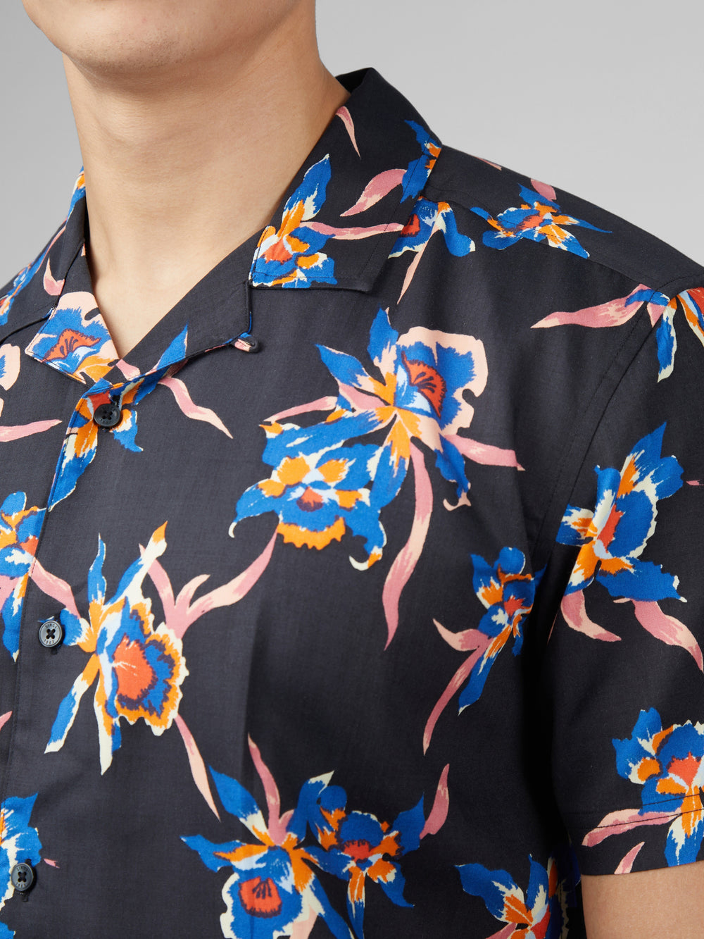 Chemises Ben Sherman Signature Botanical Print Noir | 23914-TDVC