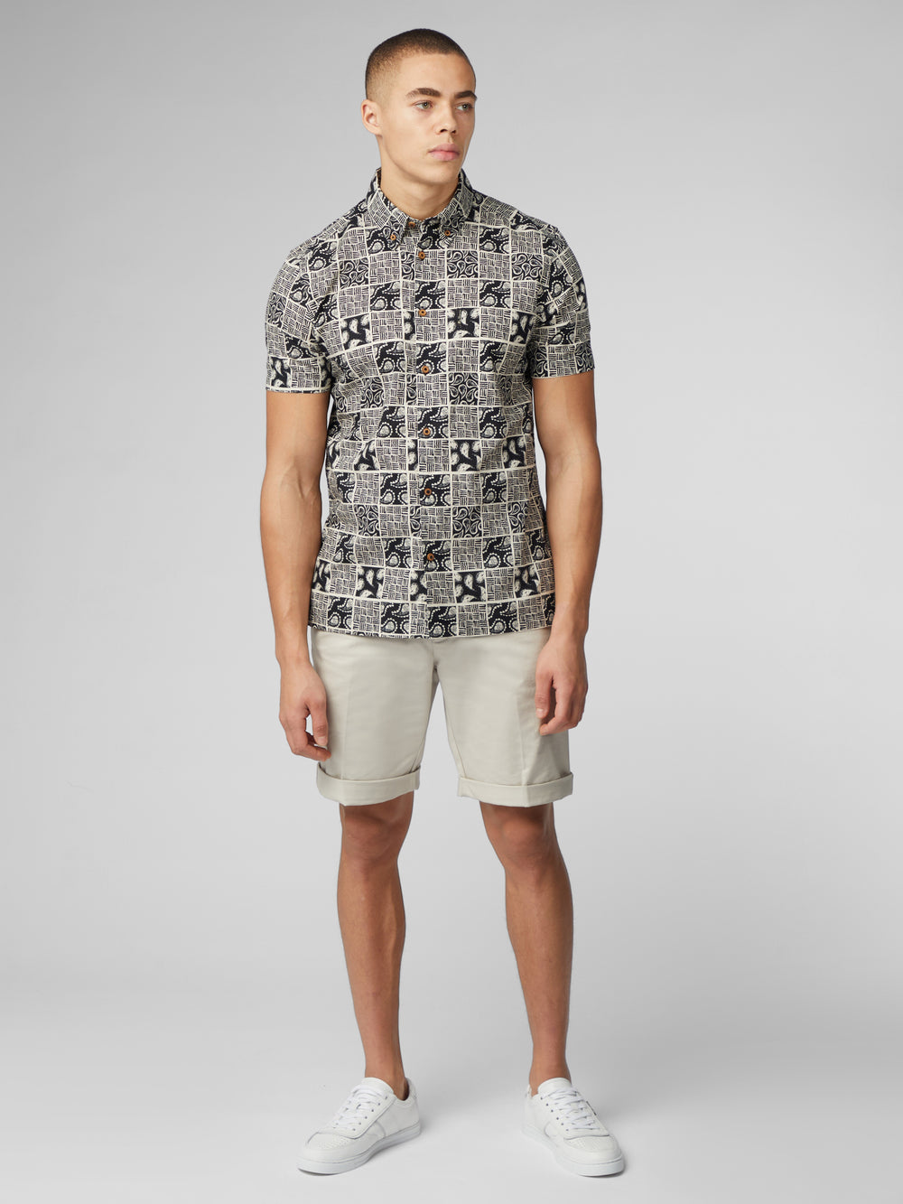 Chemises Ben Sherman Signature Checkerboard Paisley Print Noir | 08371-ZPTI