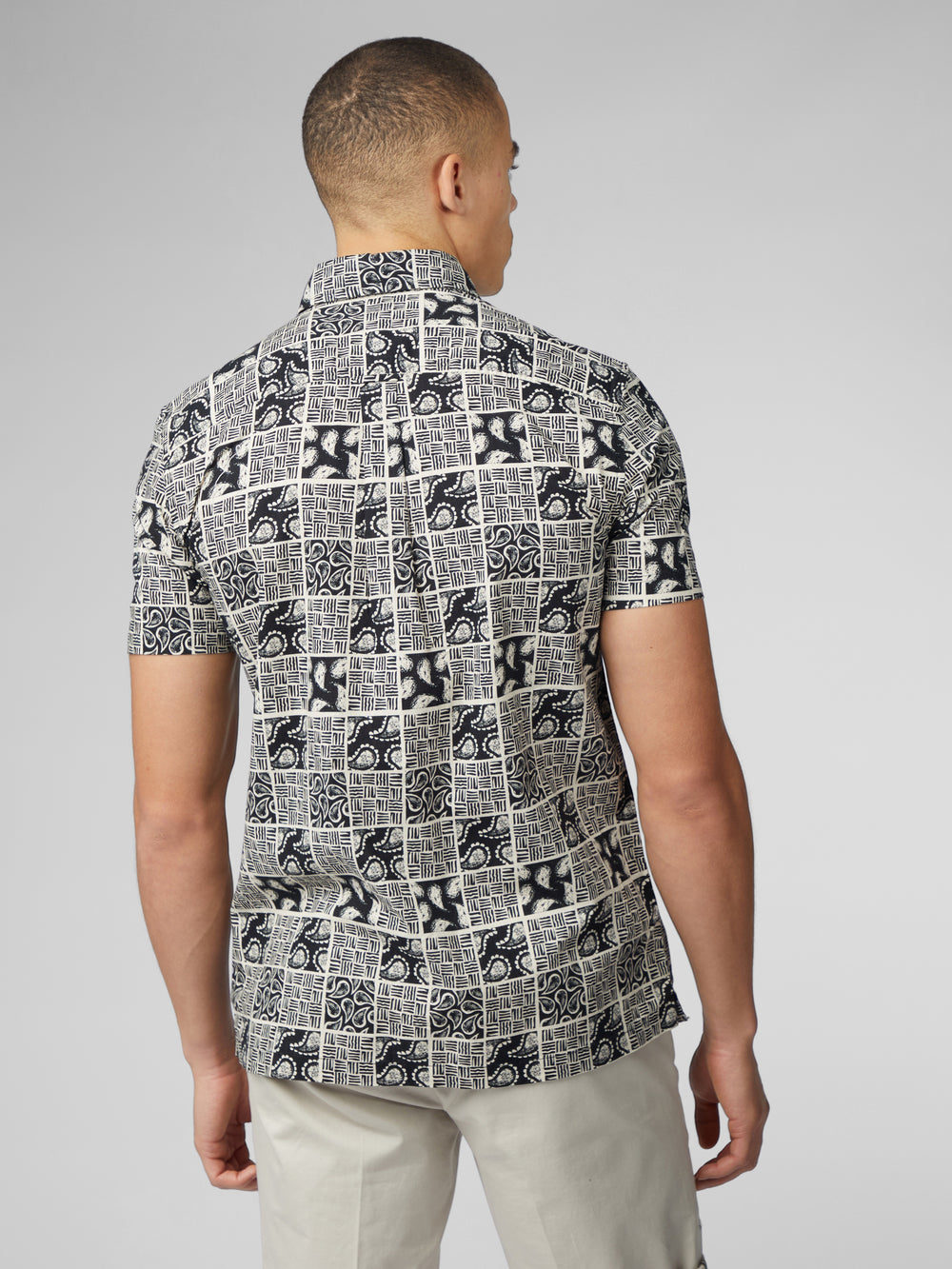 Chemises Ben Sherman Signature Checkerboard Paisley Print Noir | 08371-ZPTI