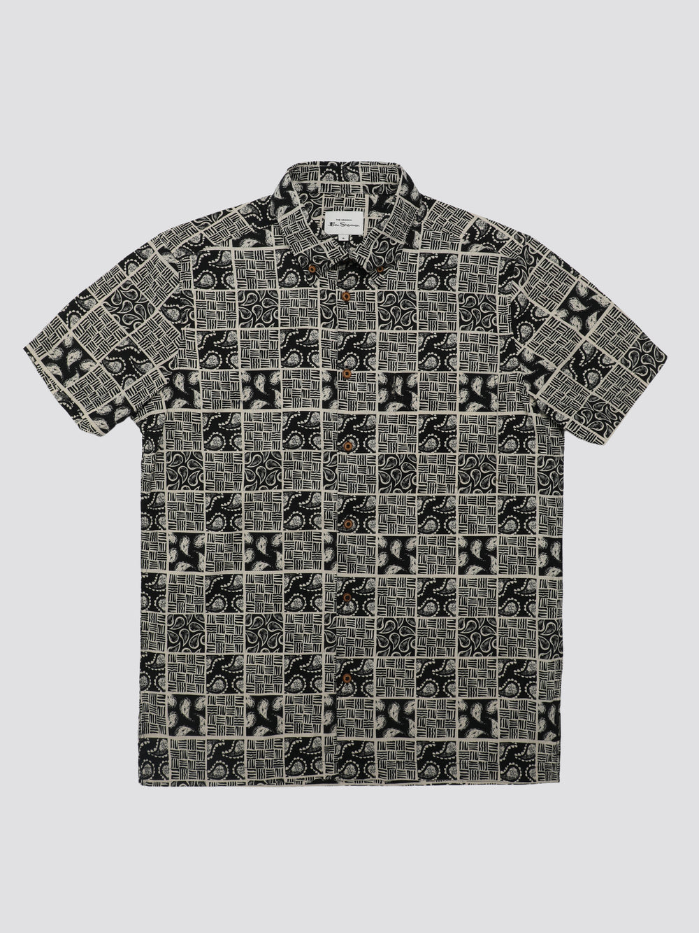 Chemises Ben Sherman Signature Checkerboard Paisley Print Noir | 08371-ZPTI