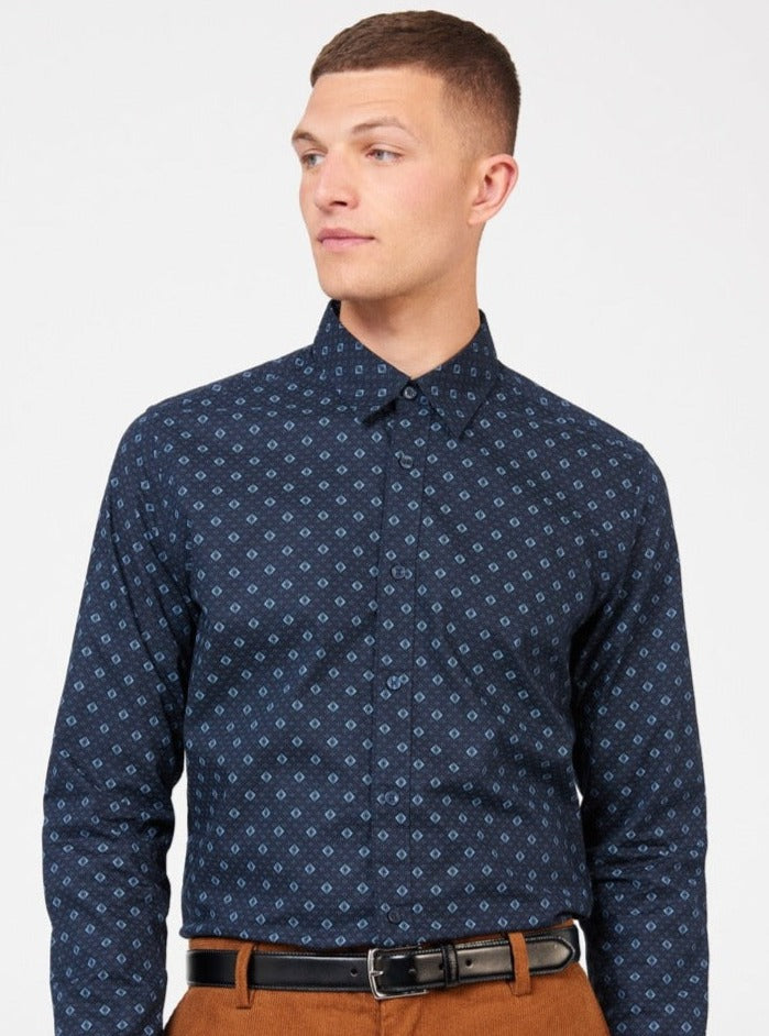 Chemises Ben Sherman Signature Geo Bleu | 18630-NOUB