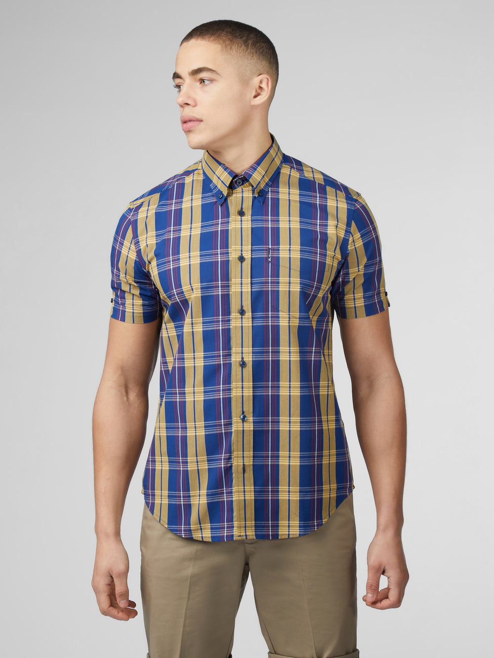 Chemises Ben Sherman Signature Irregular Check Bleu | 57208-LRXV