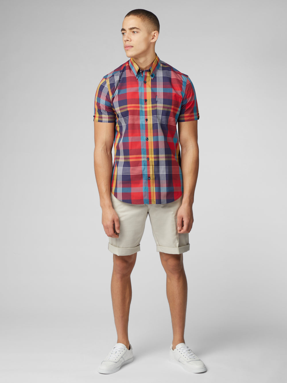 Chemises Ben Sherman Signature Large Madras Check Rouge | 04178-CUHS