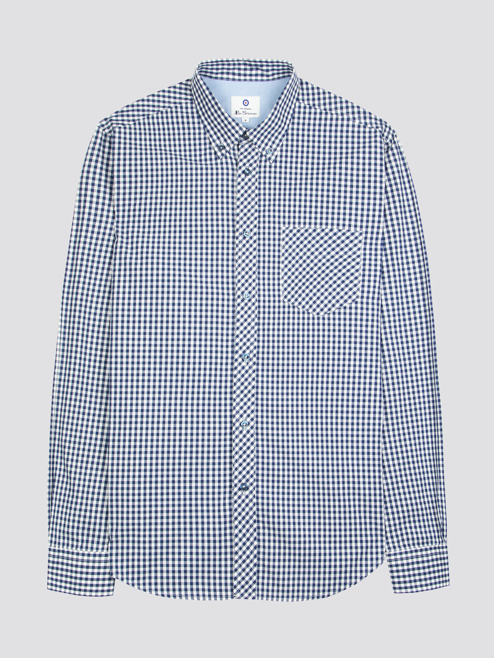 Chemises Ben Sherman Signature Long-Sleeve Gingham Bleu Foncé | 19257-ZLAS