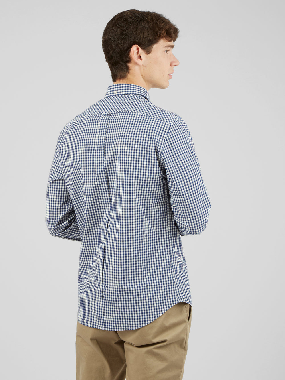 Chemises Ben Sherman Signature Long-Sleeve Gingham Bleu Foncé | 19257-ZLAS