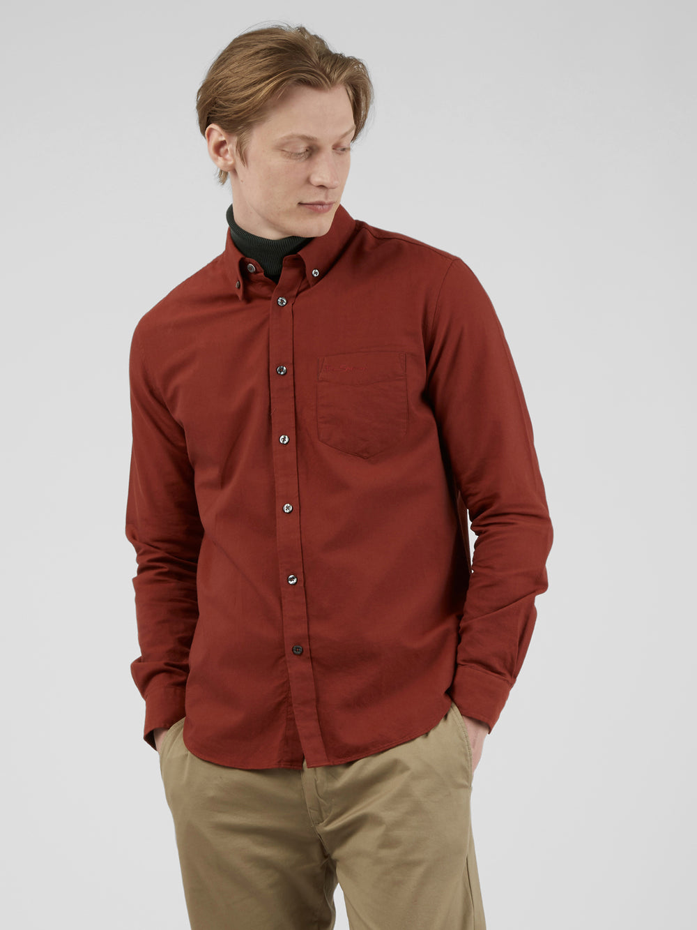 Chemises Ben Sherman Signature Long-Sleeve Oxford Orange | 78134-WKFH