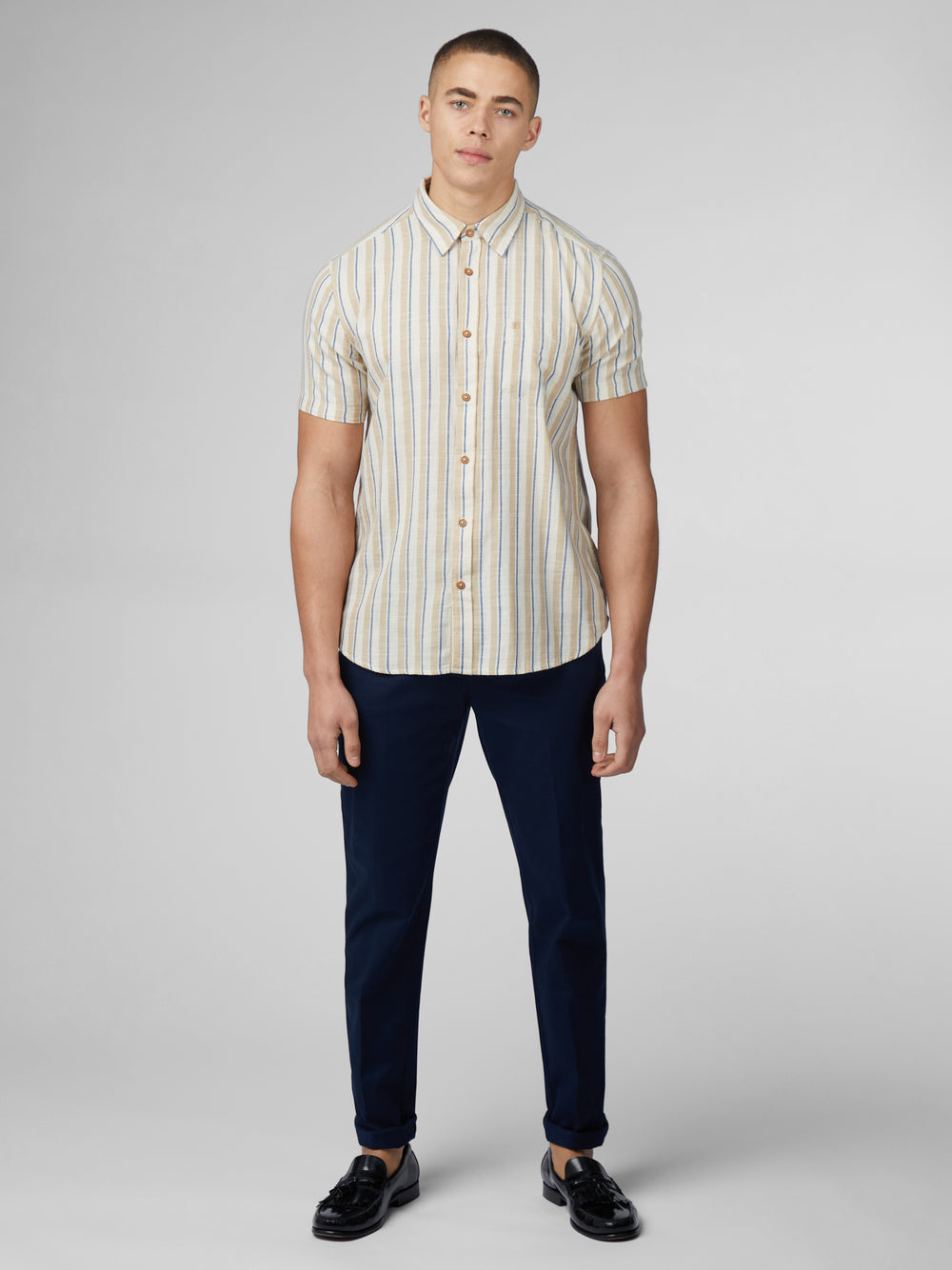 Chemises Ben Sherman Signature Mod Stripe Blanche | 81529-CRKU