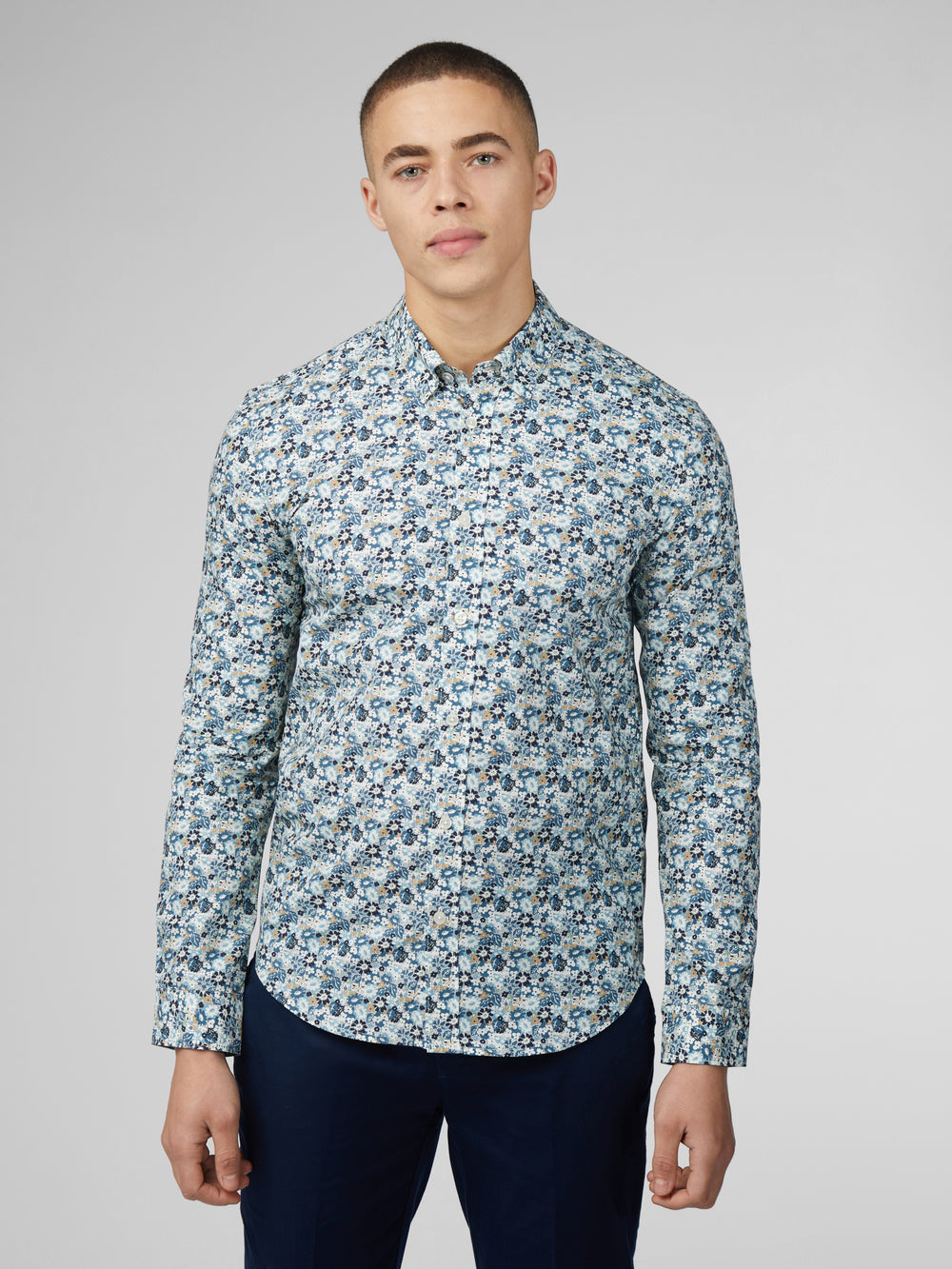 Chemises Ben Sherman Signature Multicolor Floral Bleu | 30895-WGCY