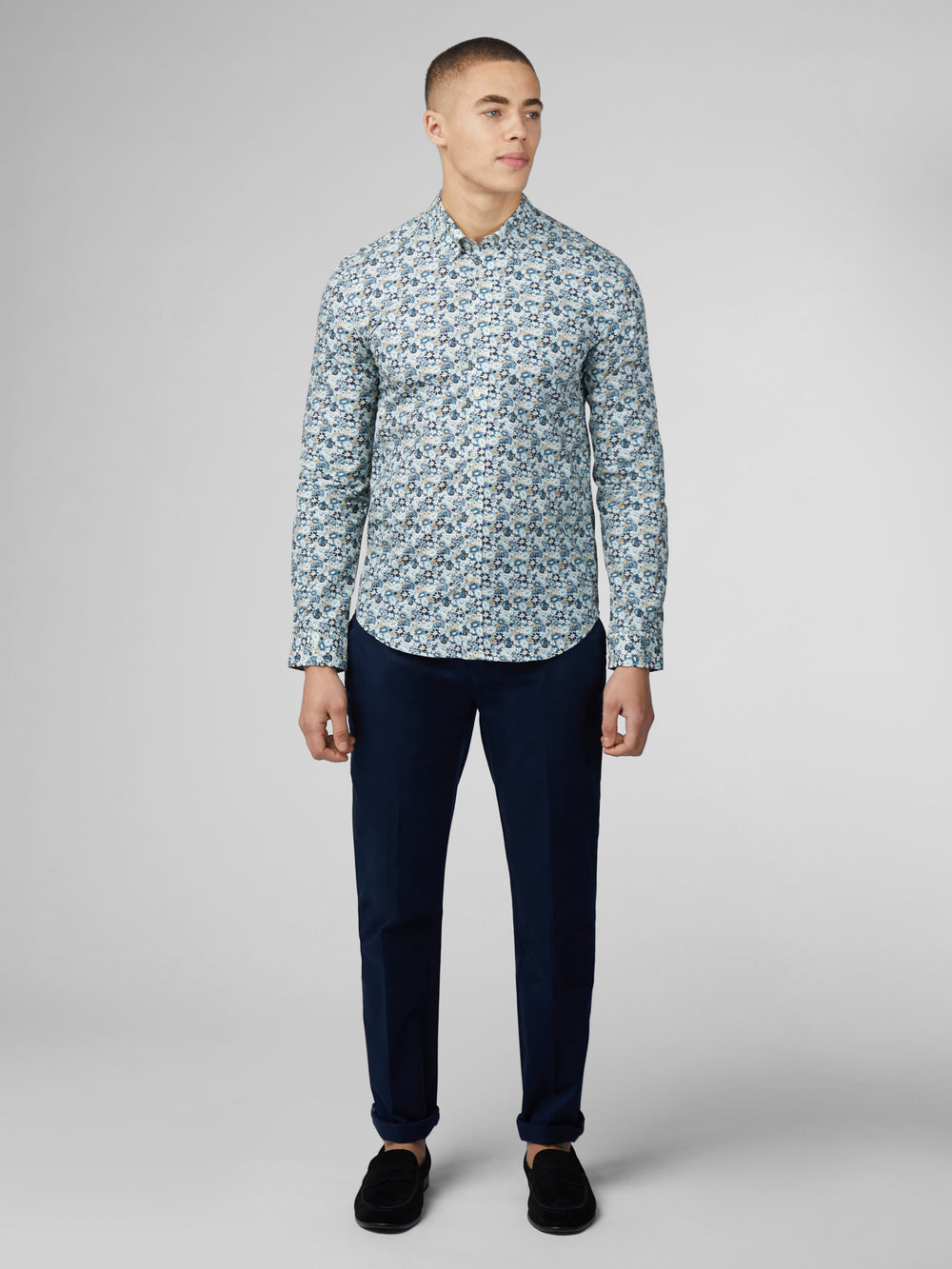 Chemises Ben Sherman Signature Multicolor Floral Bleu | 30895-WGCY