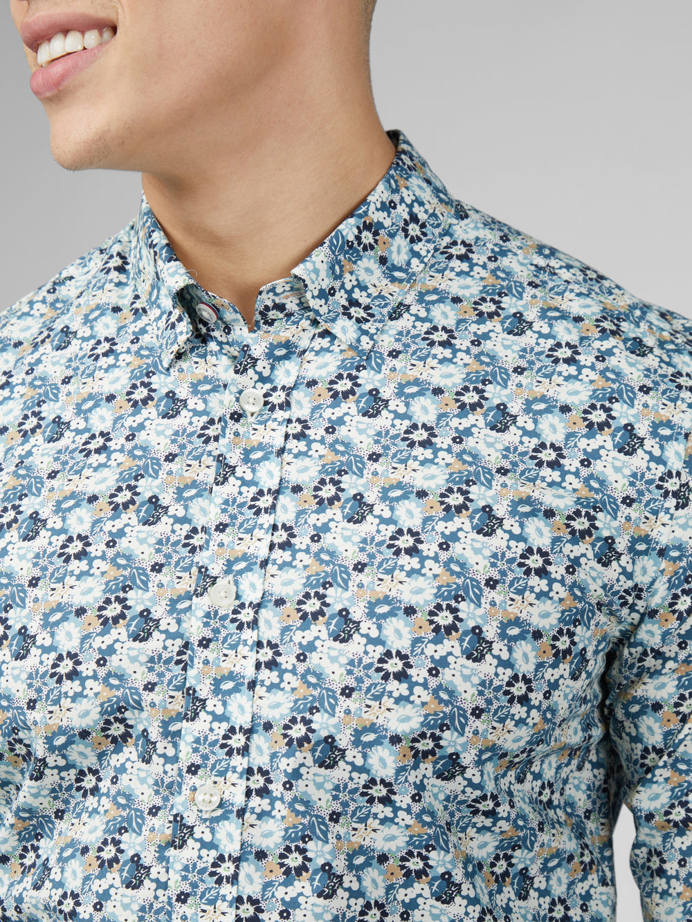 Chemises Ben Sherman Signature Multicolor Floral Bleu | 30895-WGCY