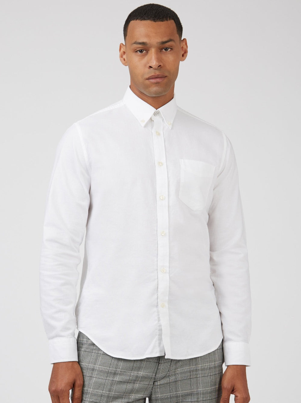 Chemises Ben Sherman Signature Organic Long-Sleeve Oxford Blanche | 28135-JNHU